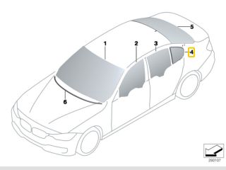 bontott BMW 3 F30-F35 Bal hátsó Fixüveg (Ajtóban)