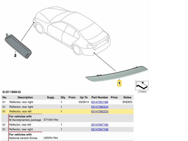 bontott BMW 3 F30-F35 Bal hátsó Prizma