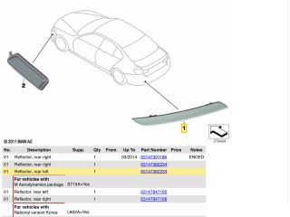 bontott BMW 3 F30-F35 Bal hátsó Prizma
