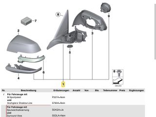 bontott BMW 3 F30-F35 Bal Visszapillantó Tükör (Elektromos)