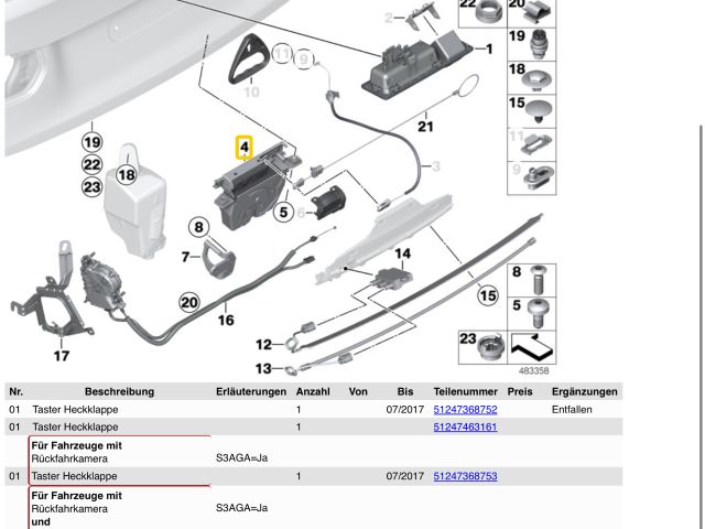 bontott BMW 3 F30-F35 Csomagtérajtó Zárszerkezet