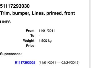 bontott BMW 3 F30-F35 Első Lökhárító (Üresen)