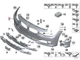 bontott BMW 3 F30-F35 Első Lökhárító (Üresen)