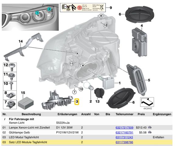 bontott BMW 3 F30-F35 Fényszóró Elektronika