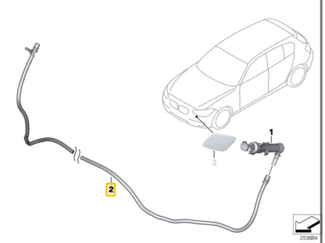 bontott BMW 3 F30-F35 Fényszórómosó Cső