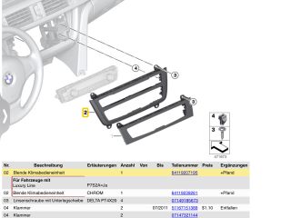 bontott BMW 3 F30-F35 Fűtéskapcsoló Keret