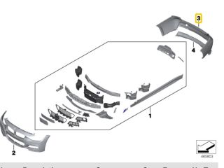 bontott BMW 3 F30-F35 Hátsó Lökhárító (Részeivel)