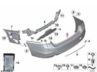 bontott BMW 3 F30-F35 Hátsó Lökhárító (Üresen)