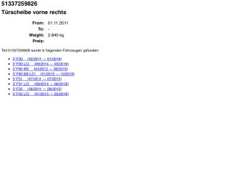 bontott BMW 3 F30-F35 Jobb első Fixüveg (Ajtóban)