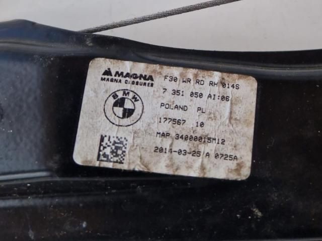 bontott BMW 3 F30-F35 Jobb hátsó Ablakemelő Szerkezet (Elektromos)