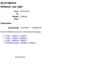 bontott BMW 3 F30-F35 Jobb hátsó Prizma