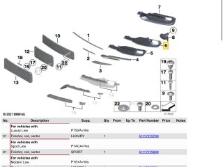 bontott BMW 3 F30-F35 Jobb Szellőző Keret