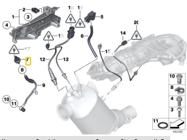 bontott BMW 3 F30-F35 Kipufogó Hőmérséklet Érzékelő