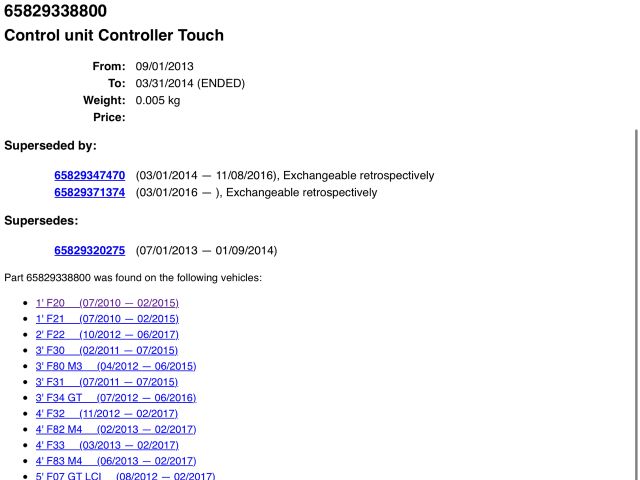 bontott BMW 3 F30-F35 Navigáció Elektronika
