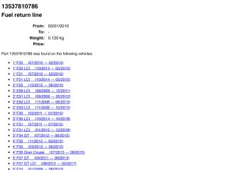 bontott BMW 3 F30-F35 Üzemanyagcső