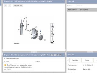 bontott BMW 3 F31 Bal első Csonkállvány Kerékaggyal