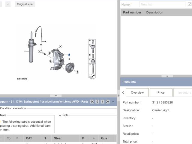 bontott BMW 3 F31 Jobb első Csonkállvány Kerékaggyal