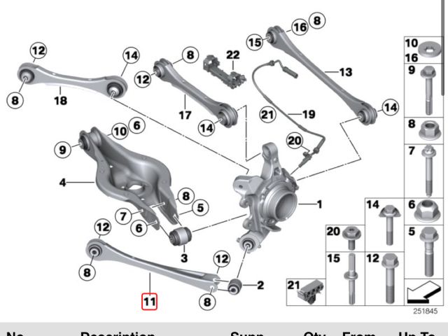 bontott BMW 3 F31 Bal hátsó Alsó Hátsó Lengőkar