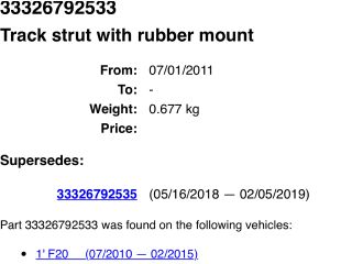 bontott BMW 3 F31 Bal hátsó Felső Lengőkar