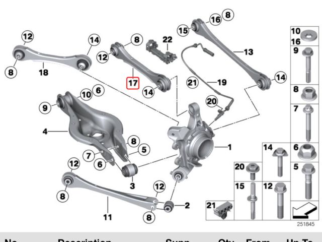 bontott BMW 3 F31 Bal hátsó Felső Lengőkar