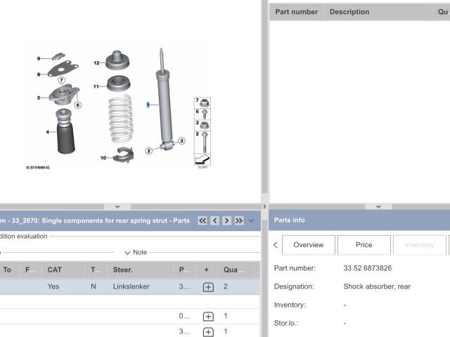 bontott BMW 3 F31 Hátsó Lengéscsillapító (Pozíciófüggetlen)