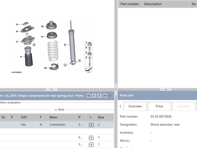 bontott BMW 3 F31 Hátsó Lengéscsillapító (Pozíciófüggetlen)