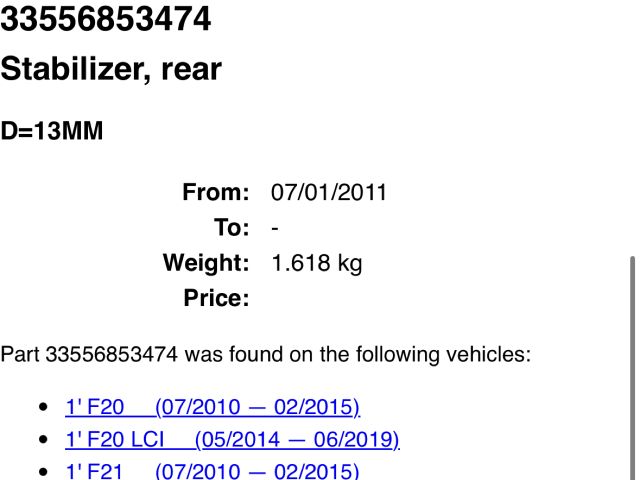 bontott BMW 3 F31 Hátsó Vízszintes Stabilizátor Rúd