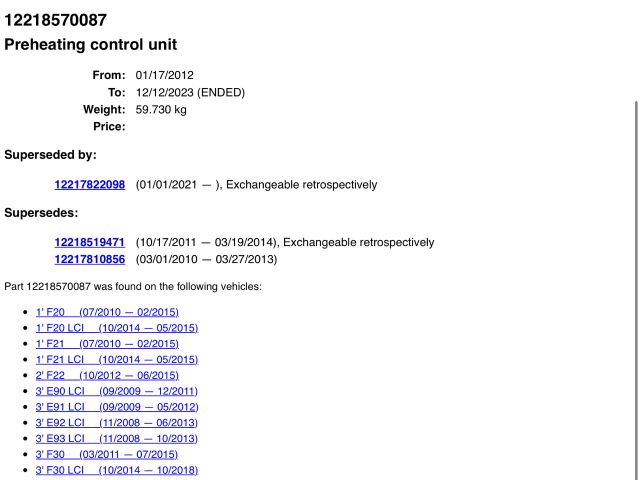 bontott BMW 3 F31 Izzító Relé