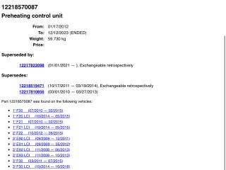 bontott BMW 3 F31 Izzító Relé