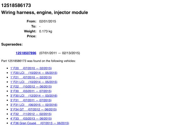 bontott BMW 3 F31 Izzító Relé