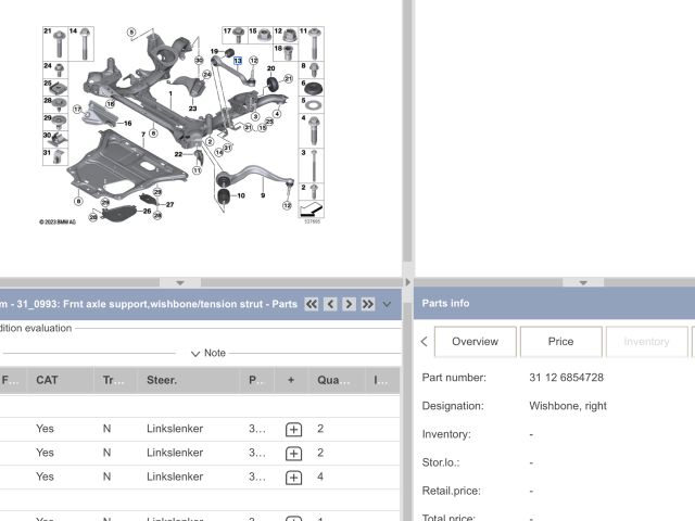 bontott BMW 3 F31 Jobb első Alsó Első Lengőkar