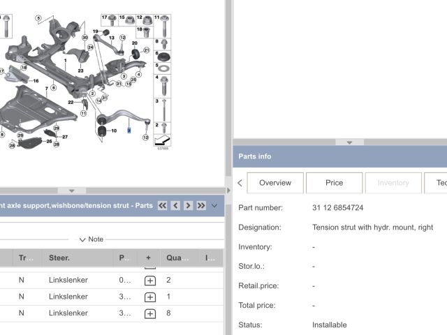 bontott BMW 3 F31 Jobb első Alsó Hátsó Lengőkar