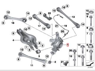 bontott BMW 3 F31 Jobb hátsó Csonkállvány Kerékaggyal