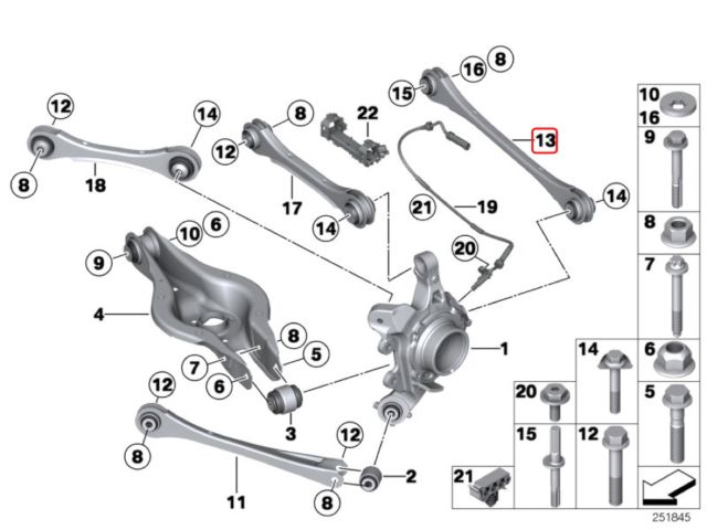 bontott BMW 3 F31 Jobb hátsó Felső Lengőkar