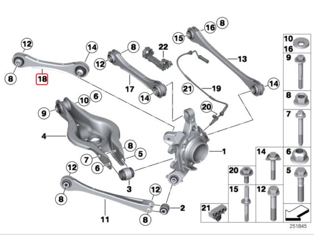 bontott BMW 3 F31 Jobb hátsó Felső Lengőkar