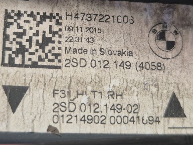 bontott BMW 3 F31 Jobb Külső Hátsó Lámpa