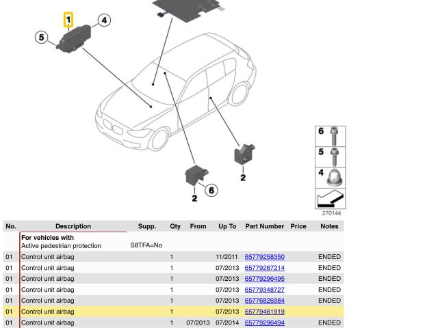 bontott BMW 3 F31 Légzsák Elektronika