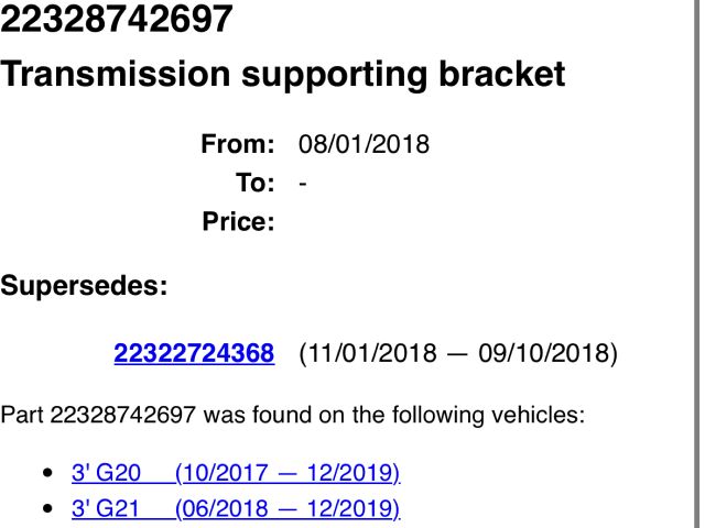 bontott BMW 3 G20-G80 Váltó Tartó Bak (Pozíciófüggetlen)