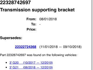 bontott BMW 3 G20-G80 Váltó Tartó Bak (Pozíciófüggetlen)