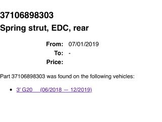 bontott BMW 3 G20-G80 Jobb hátsó Lengéscsillapító