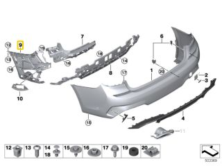bontott BMW 3 G20-G80 Bal hátsó Oldal Lökhárító Tartó (Műanyag)