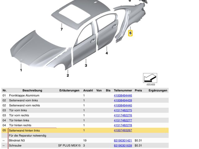 bontott BMW 3 G20-G80 Bal hátsó Sárvédő