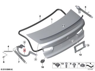 bontott BMW 3 G20-G80 Csomagtérajtó Bal Zsanér