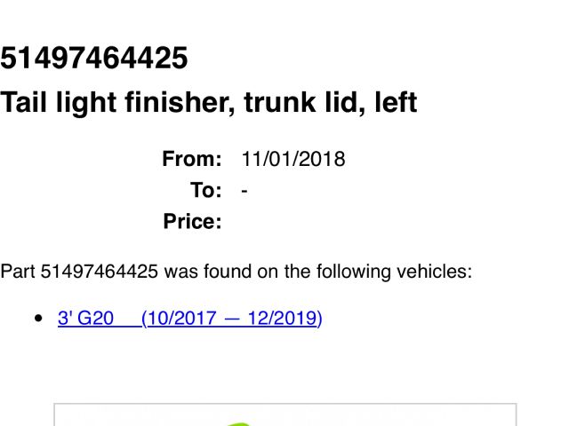 bontott BMW 3 G20-G80 Csomagtérajtó Burkolat (Részeivel)