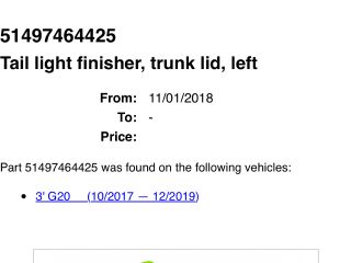 bontott BMW 3 G20-G80 Csomagtérajtó Burkolat (Részeivel)