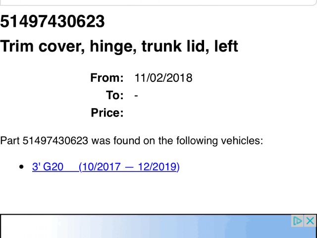 bontott BMW 3 G20-G80 Csomagtérajtó Burkolat (Részeivel)