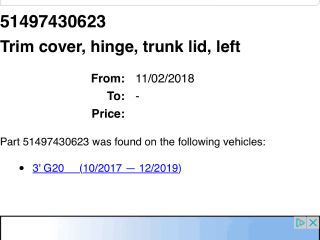 bontott BMW 3 G20-G80 Csomagtérajtó Burkolat (Részeivel)