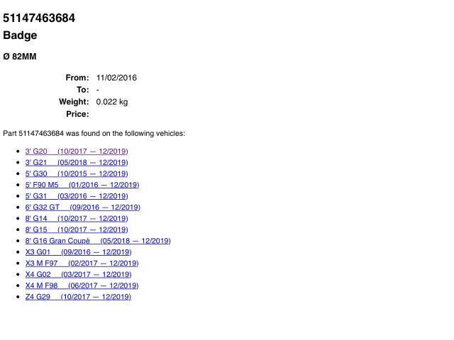 bontott BMW 3 G20-G80 Első Embléma