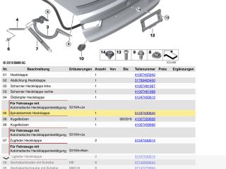 bontott BMW 3 G20-G80 Gázrugós Kitámasztó Teleszkóp Csomagtérajtó Jobb