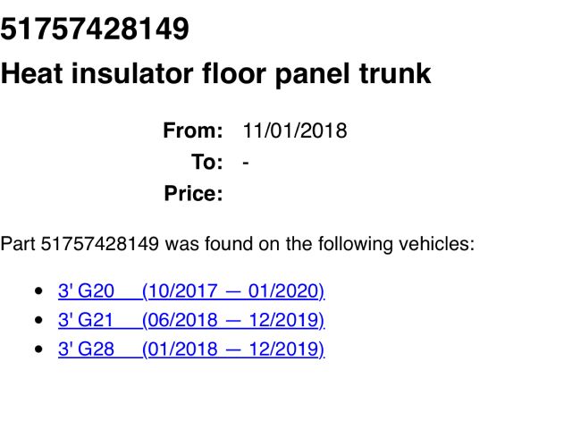 bontott BMW 3 G20-G80 Hátfal Burkolat